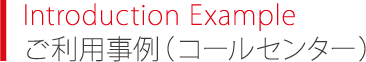Introduction Example ご利用事例(コールセンター)