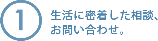 1. 生活に密着した相談、お問い合わせ。